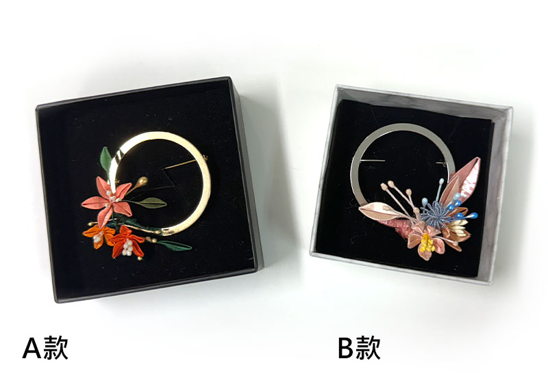 翼藝纏花福飾 -花好月圓滿福胸針/領巾釦雙用